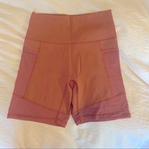 Aerie biker shorts with mesh accent sz large
